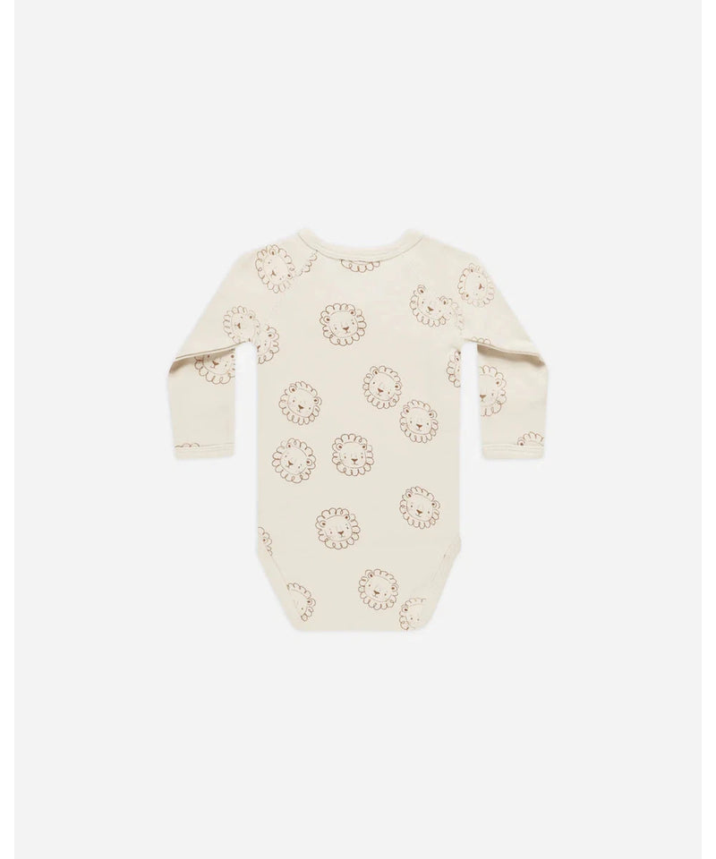 Quincy Mae Side Snap Bodysuit Lions natural