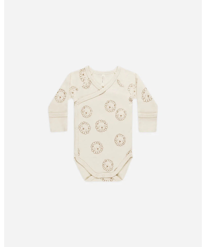 Quincy Mae Side Snap Bodysuit Lions natural