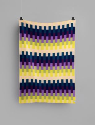 Roros Tweed Asmund Bold Yellow/Blue Throw