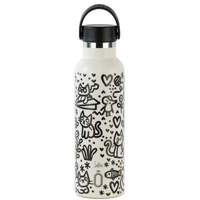 Runbott Thermal Bottle 600ml Carma Sala Doodle Nata