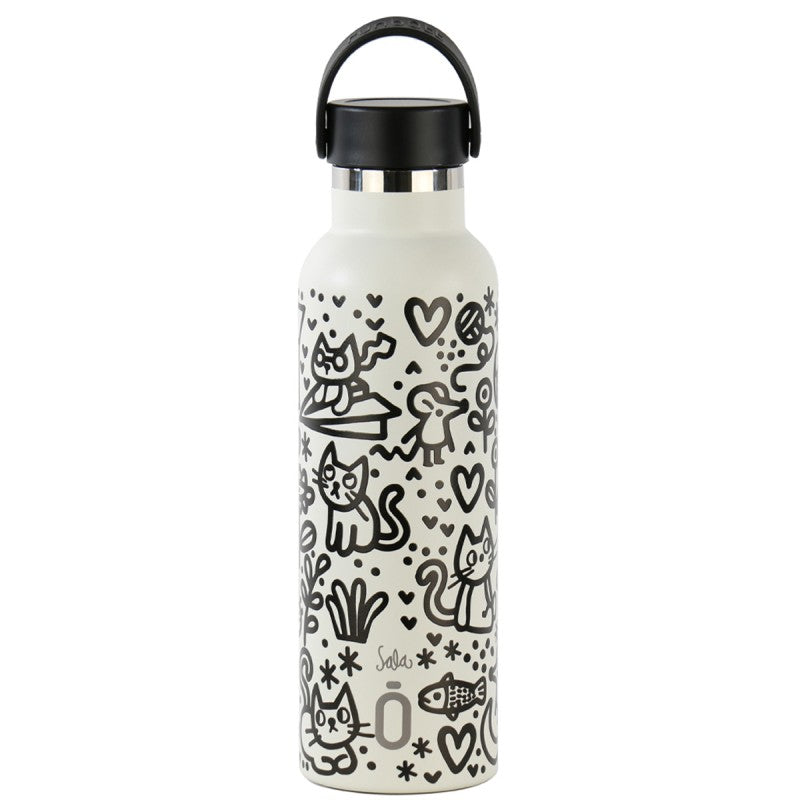 Runbott Thermal Bottle 600ml Carma Sala Doodle Nata