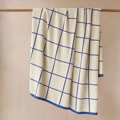 Sophie Home Grid Throw: Cobalt