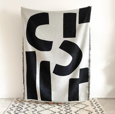 Sophie Home Ilo Merino Wool Throw: Mono