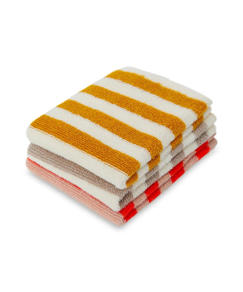 Sophie Home Striped Terry Washcloths Citrus