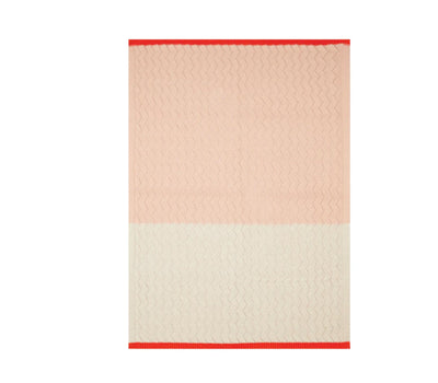 Sophie Home Textured Cable Knit Baby Blanket: Pink & Cream