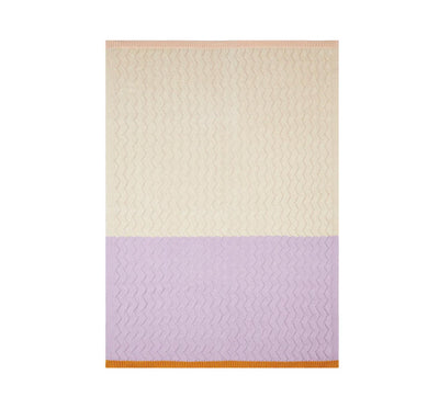 Sophie Home Textured Zigzag Knit Baby Blanket: Lilac & Cream