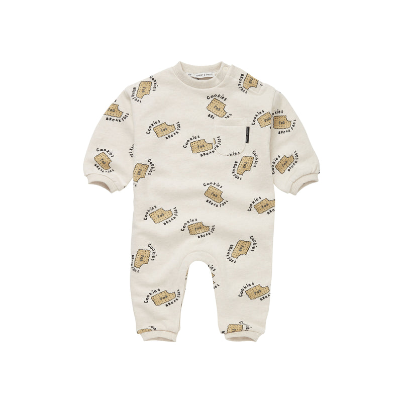 Sproet & Sprout Baby Onesie Cookie Print Ivory Melee