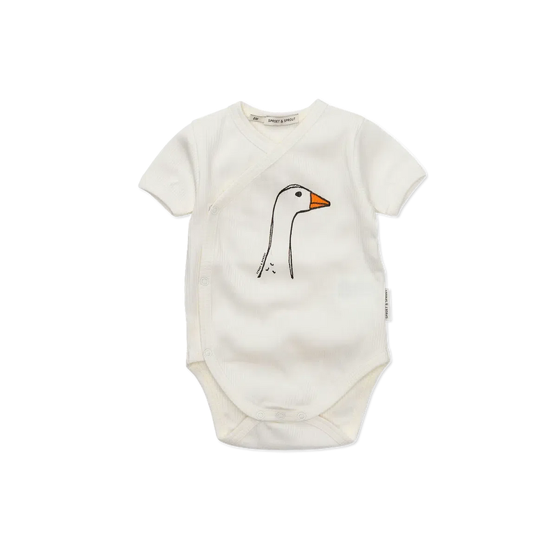 Sproet & Sprout Baby Rib Romper Goose