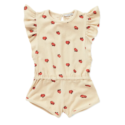 Sproet & Sprout Baby Ruffle Terry Jumpsuit Apple Print