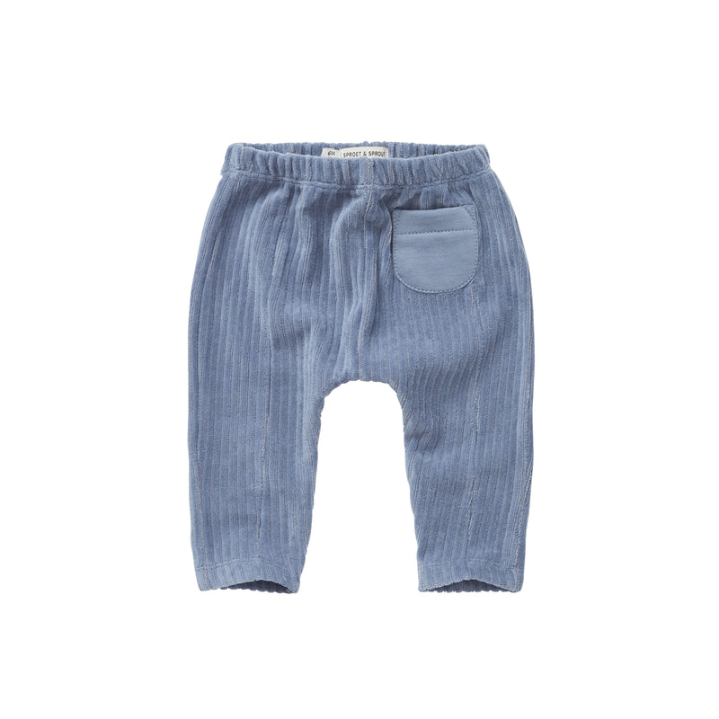 Sproet & Sprout Baby Sweatpants Velvet Rib Shadow Blue