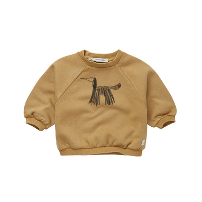 Sproet & Sprout Baby Sweatshirt Raglan Dog Light Mustard