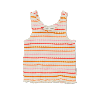 Sproet & Sprout Cropped Singlet Waffle Stripes