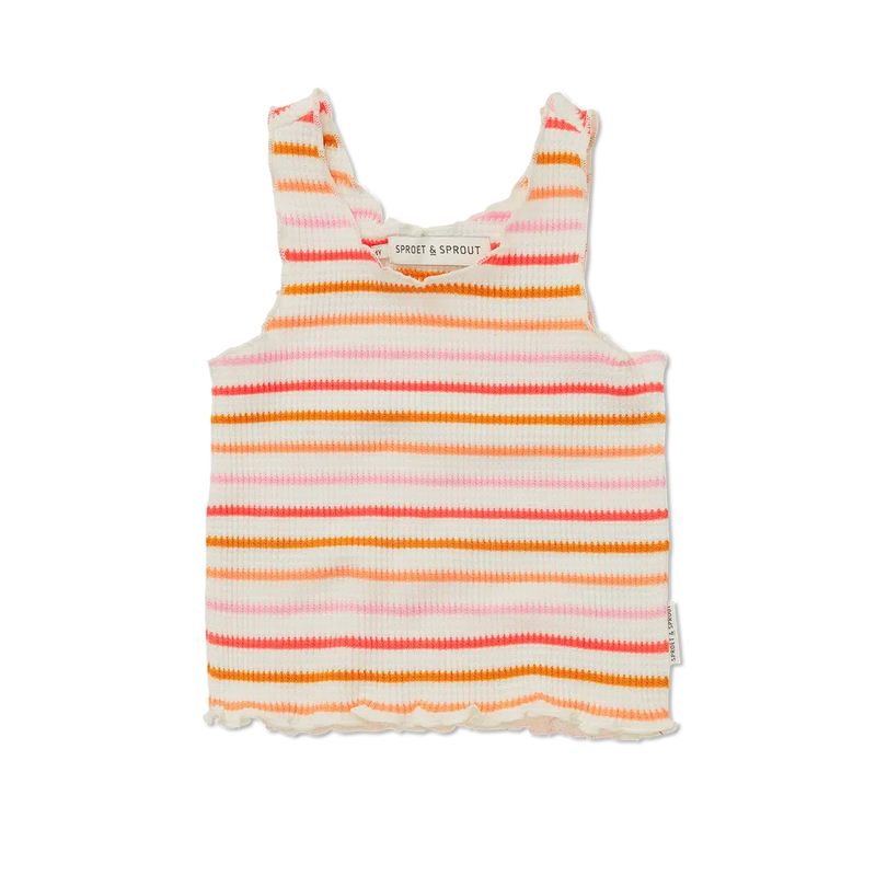 Sproet & Sprout Cropped Singlet Waffle Stripes