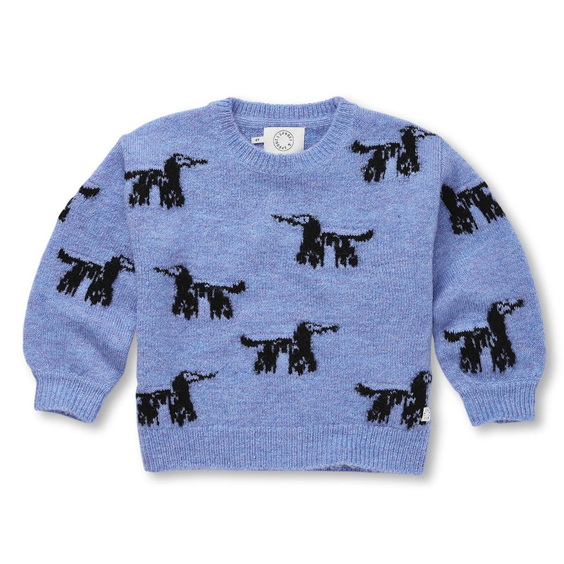 Sproet & Sprout Sweater Dogs Molecule Blue