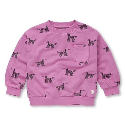 Sproet & Sprout Sweatshirt Pocket Dogs Print Purple Pink