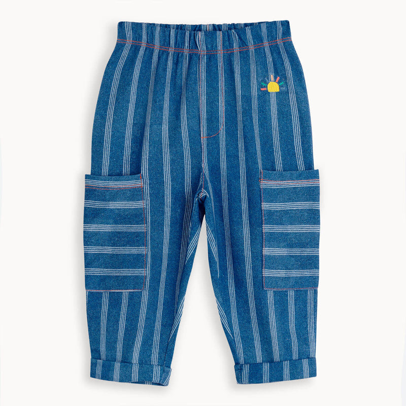 The Bonnie Mob Baby Maggiori Trousers Pinstripe Denim