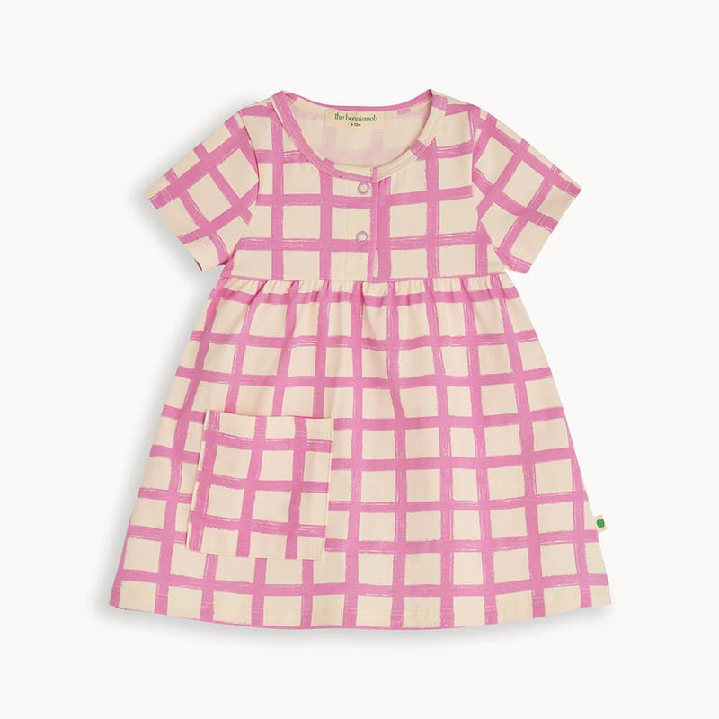 The Bonnie Mob Baby Sprinkles Dress Short Sleeve Dress Pink Checker