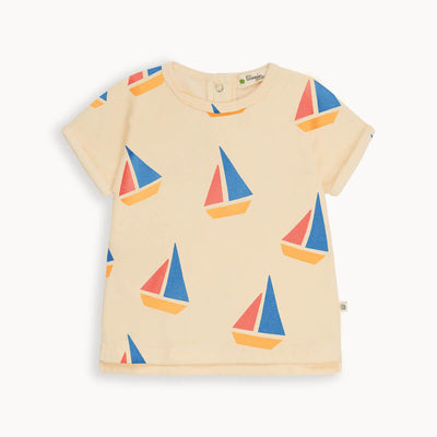 The Bonnie Mob Baby Topper T-shirt Multi-Co Sailboats