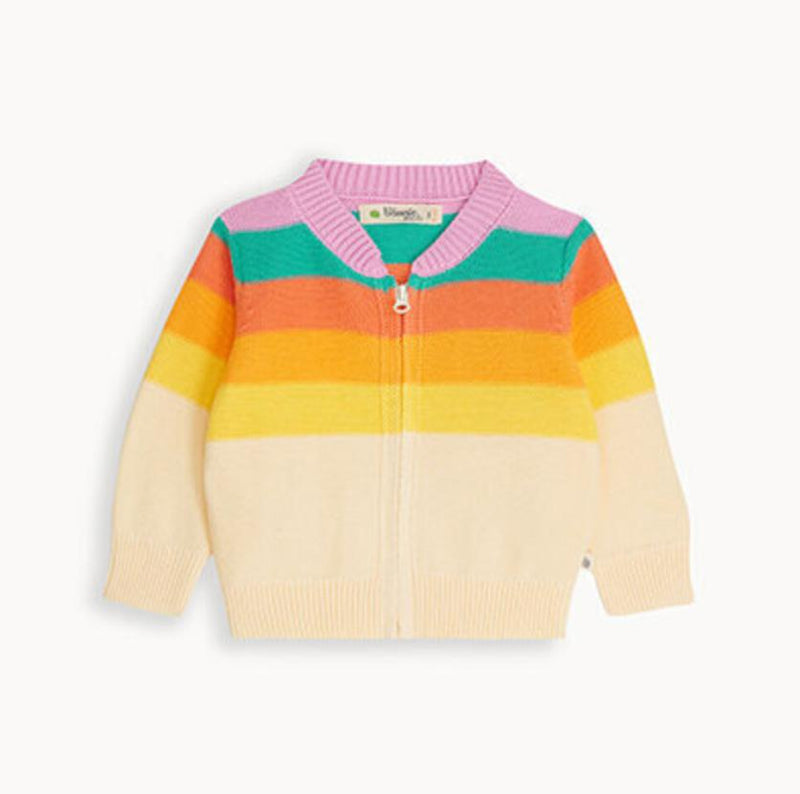 The Bonnie Mob Barnacle Stripe Cardigan Rainbow Pink