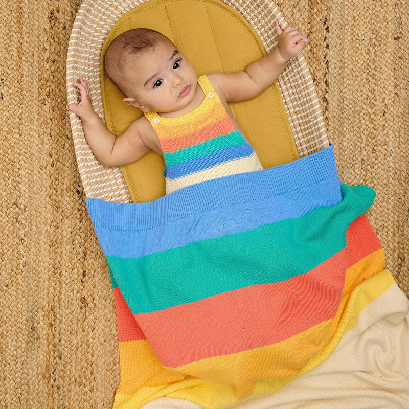 The Bonnie Mob Bubble Stripe Romper Rainbow