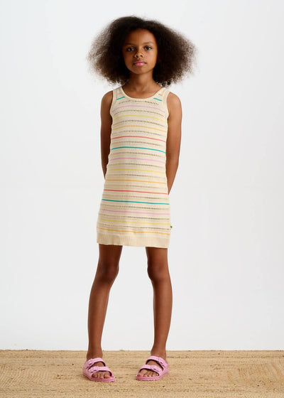 The Bonnie Mob Capri Pointelle Stripe Sun Dress Rainbow