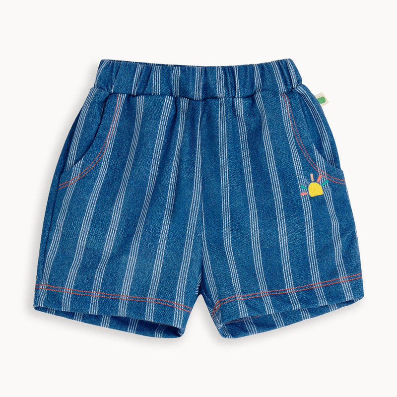 The Bonnie Mob Mykonos Short Pinstripe Denim