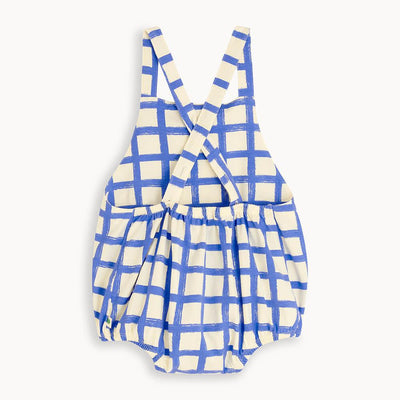 The Bonnie Mob Scooter Bubble Romper Blue Checker