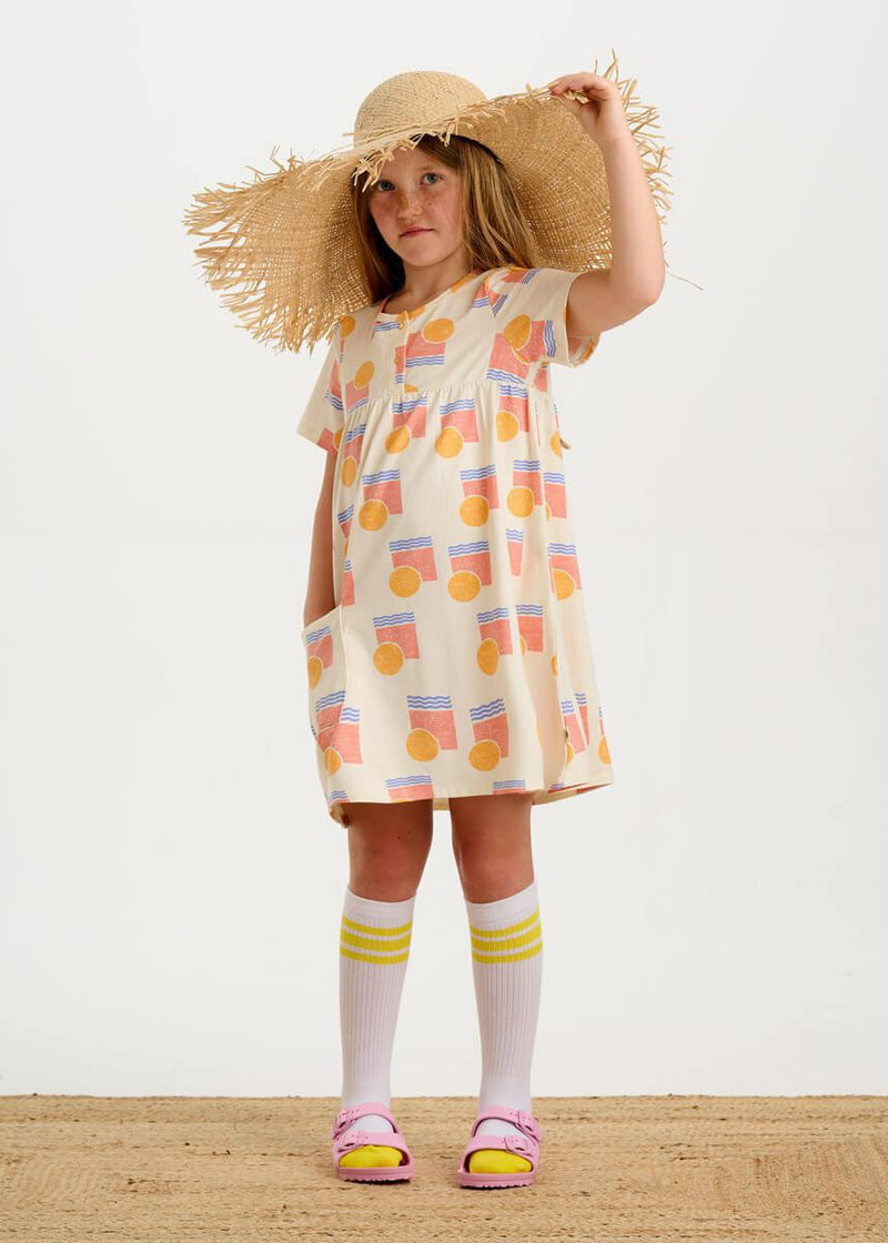 The Bonnie Mob Sprinkles Short Sleeve Dress Sunset