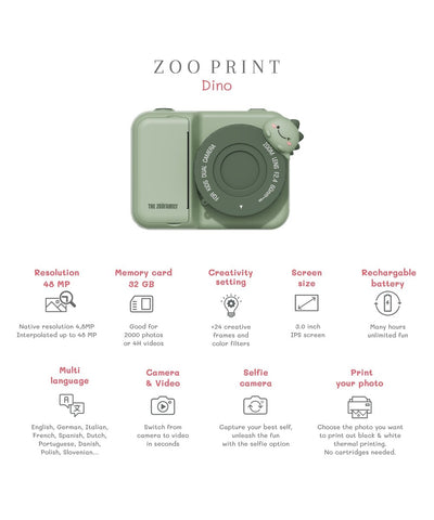 The Zoofamily camera Print Dino Green