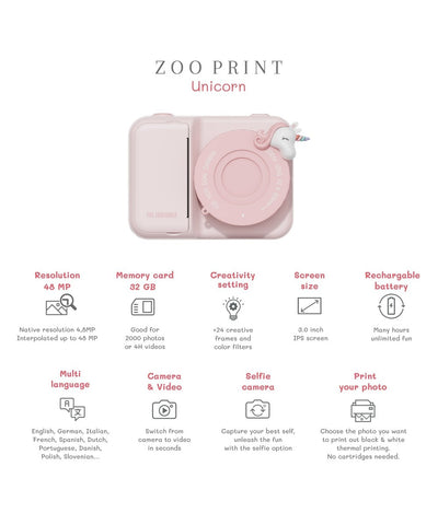 The Zoofamily camera Print Unicorn