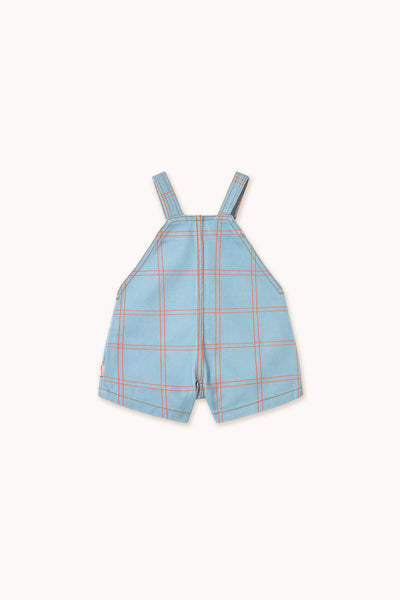 Tiny Cottons Baby Check Short Dungaree Denim Blue