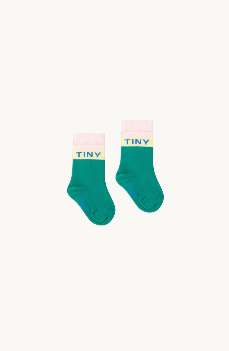 Tiny Cottons Baby Color Block Medium Socks Emerald