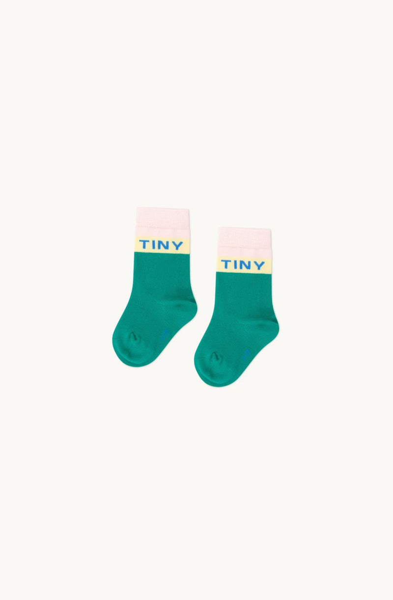 Tiny Cottons Baby Color Block Medium Socks Emerald