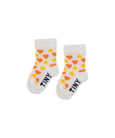 Tiny Cottons Baby Hearts Stars Socks Off-White