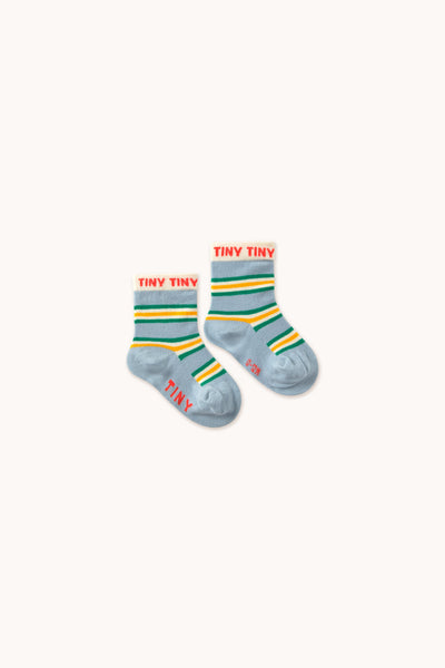 Tiny Cottons Baby Multicolor Stripes Medium Socks Warm Grey