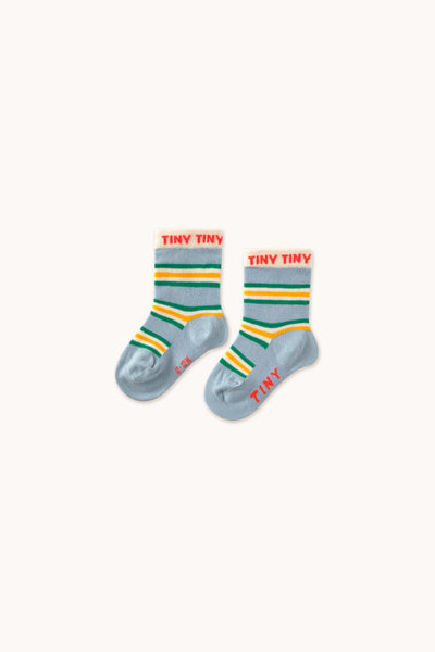 Tiny Cottons Baby Multicolor Stripes Medium Socks Warm Grey