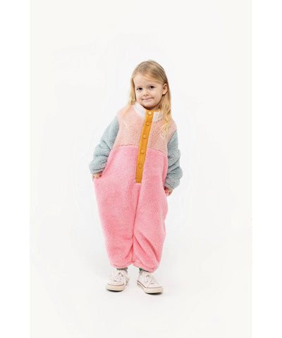 Tiny Cottons Baby Polar Sherpa One-Piece Color Block Wild Rose/Pink