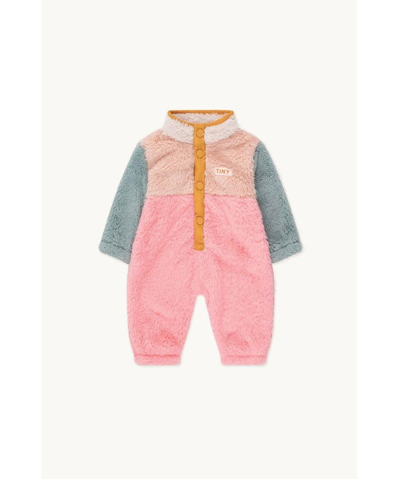 Tiny Cottons Baby Polar Sherpa One-Piece Color Block Wild Rose/Pink