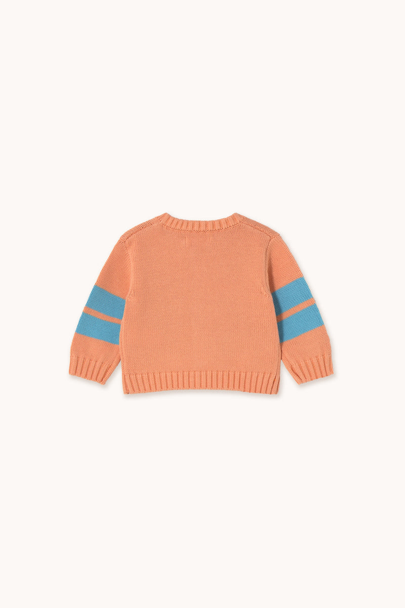 Tiny Cottons Baby Stripes Cardigan Papaya