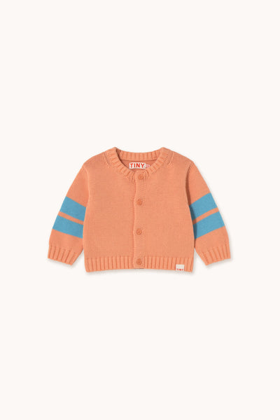 Tiny Cottons Baby Stripes Cardigan Papaya