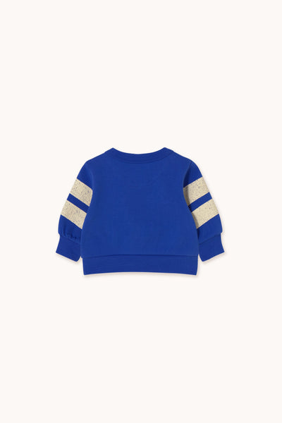 Tiny Cottons Baby Stripes Logo Sweatshirt Ultramarine