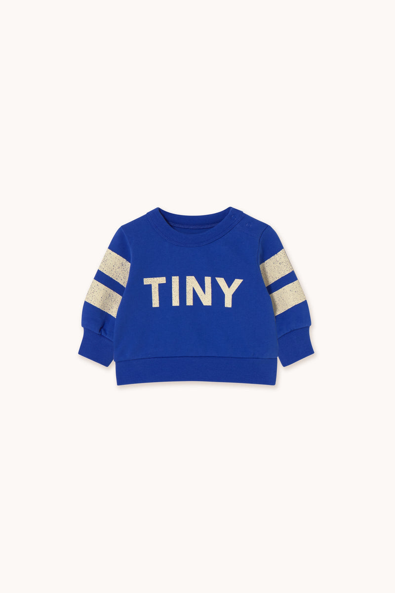 Tiny Cottons Baby Stripes Logo Sweatshirt Ultramarine