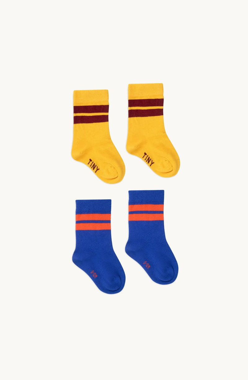 Tiny Cottons Baby Stripes Socks Ultramarine/mustard