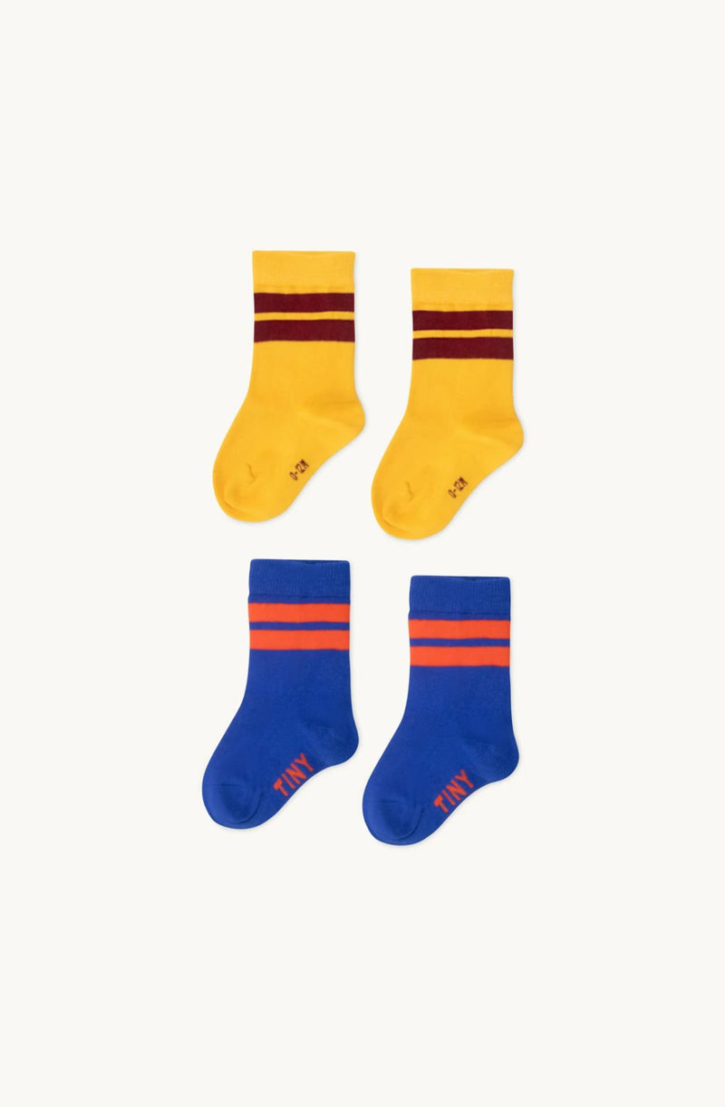 Tiny Cottons Baby Stripes Socks Ultramarine/mustard