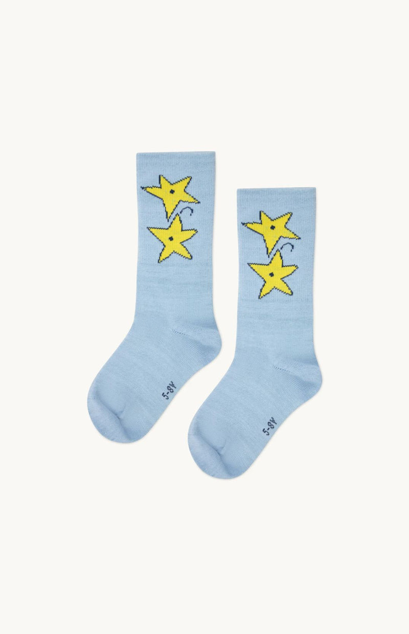 Tiny Cottons Impressions Medium Socks Metallic Sky Blue