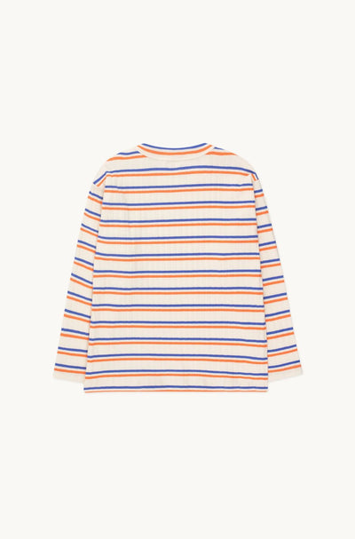 Tiny Cottons Rib Stripes Tee Light Cream