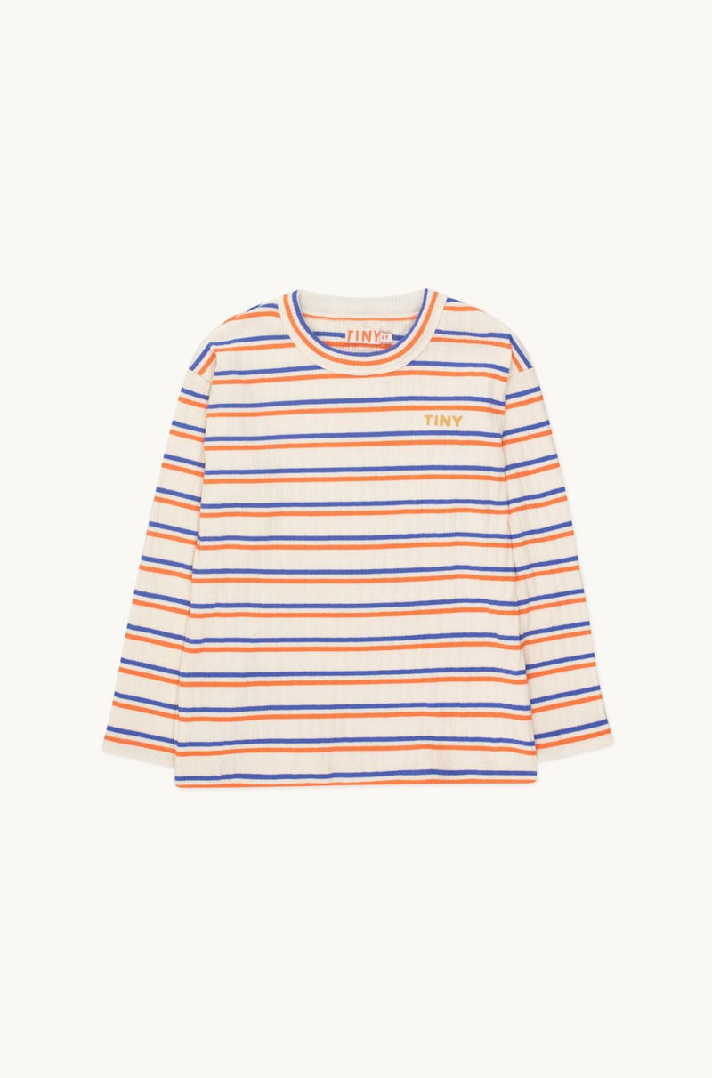 Tiny Cottons Rib Stripes Tee Light Cream