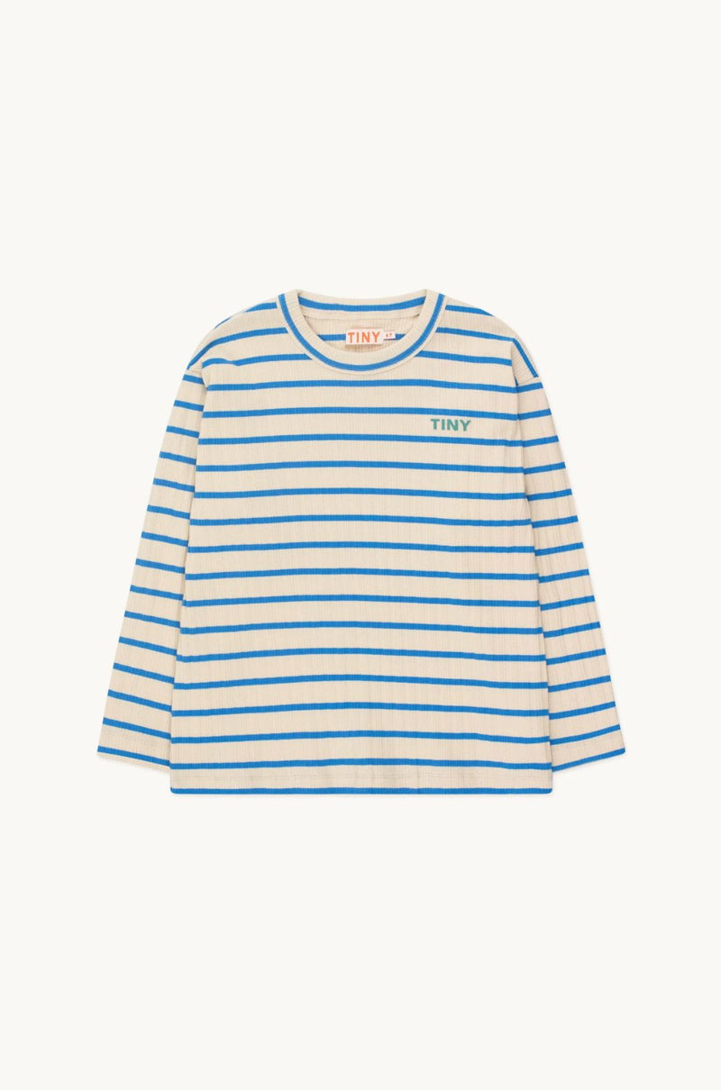 Tiny Cottons Rib Stripes Tee Vanilla