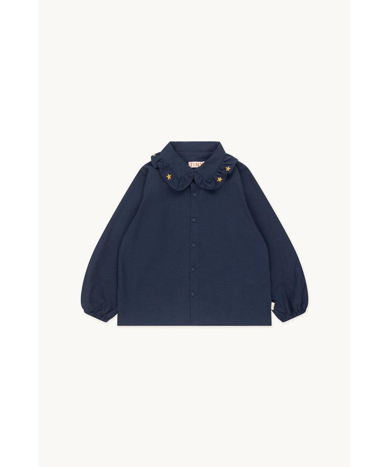 Tiny Cottons Stars Frill Collar Shirt Navy