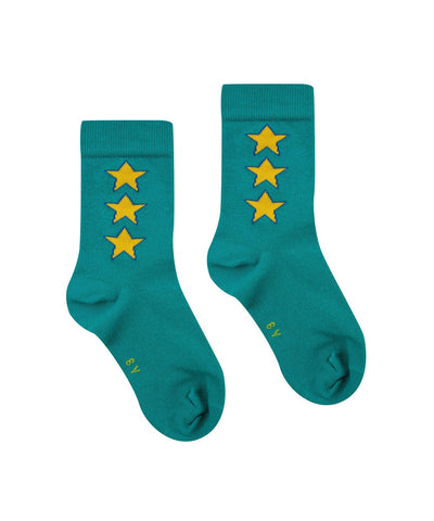 Tiny Cottons Stars Medium Socks Deep Green